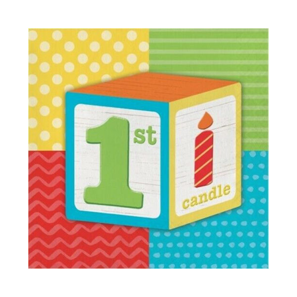 Creative Converting ABC Paper 1:a födelsedagsservetter (paket med 16) Multicoloured One Size
