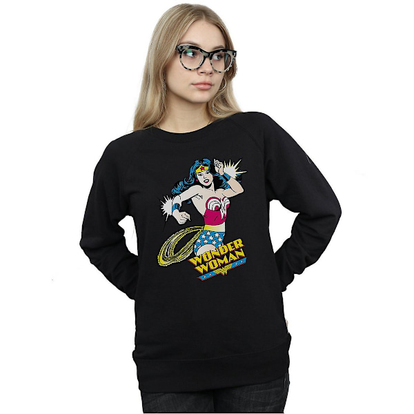 Wonder Woman Dam/Kvinnor Lasso Bomullströja S Svart Black S
