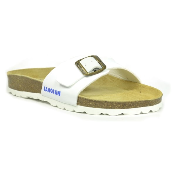 Sanosan Dam/Dam Malaga Sano Sandaler 8 UK Vit/Brun White/Brown 8 UK
