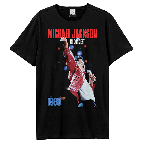 Amplified Unisex Vuxen 1988 Live In Concert Michael Jackson T-S Black M