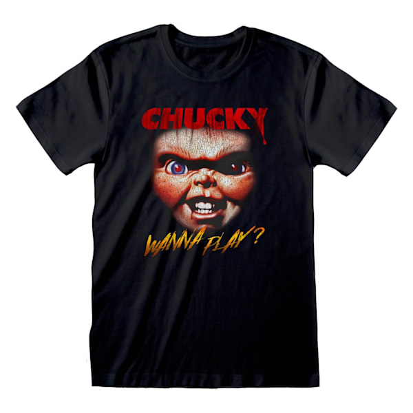 Childs Play Unisex Vuxen Chucky Ansikte T-Shirt L Svart Black L