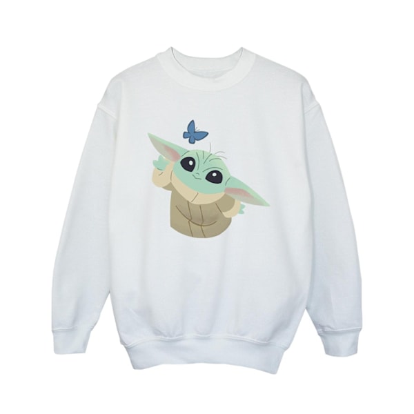 Star Wars Girls The Mandalorian Butterfly Catching Sweatshirt 3 White 3-4 Years