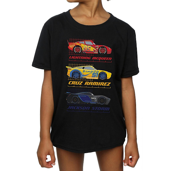 Cars Girls Racer Profile Bomull T-shirt 9-11 år Svart Black 9-11 Years