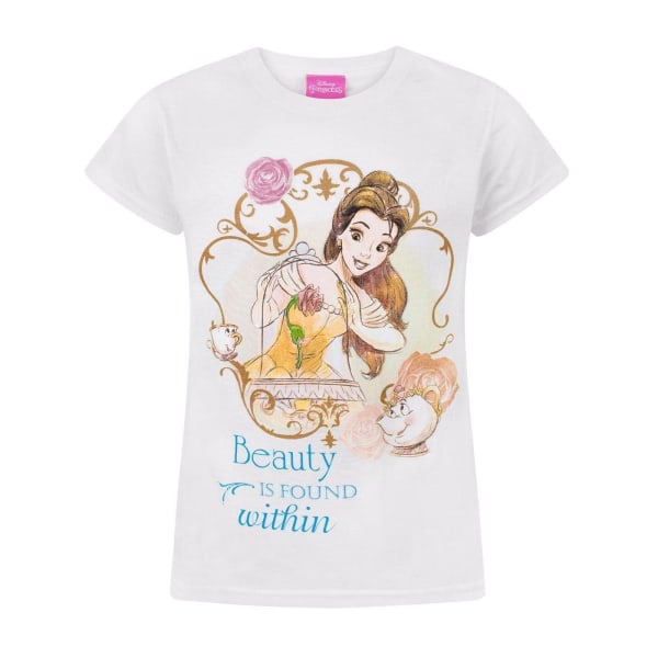 Beauty And The Beast Girls Skönhet finns i T-shirt 11-12 White 11-12 Years