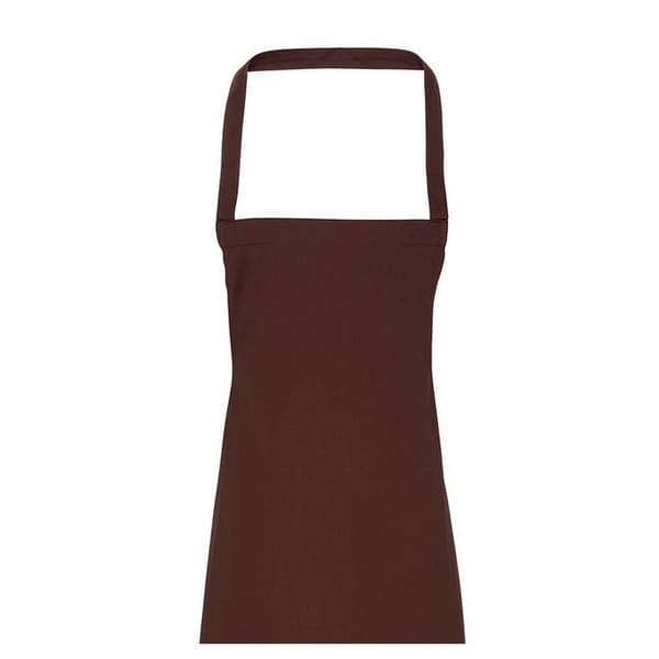 Premier Unisex Vuxen Bomulls Bibbed Förkläde En Storlek Brun Brown One Size