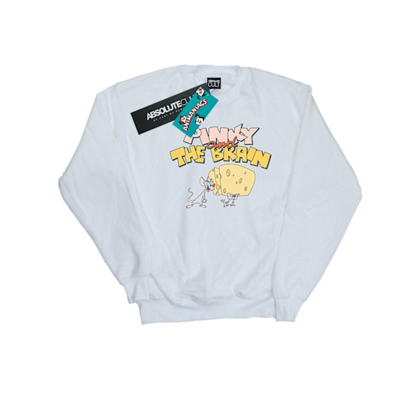 Animaniacs Girls Pinky And The Brain Cheese Head Sweatshirt 5-6 White 5-6 Years