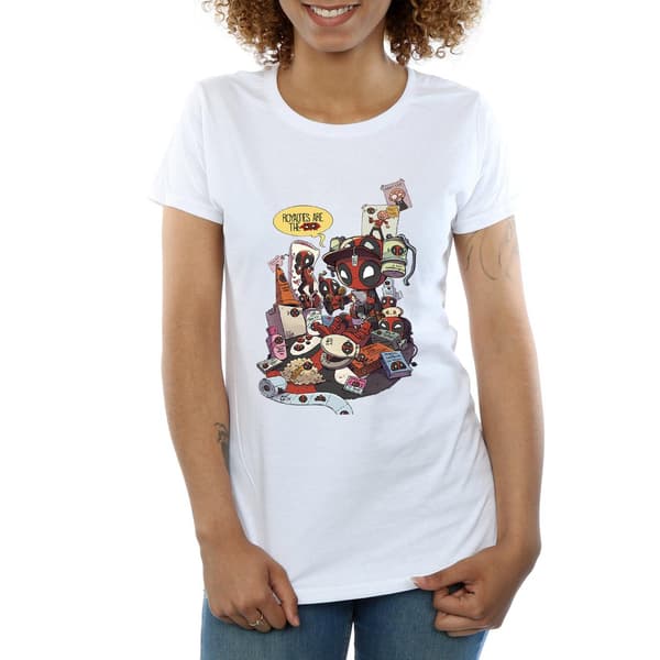Marvel Dam/Dam Deadpool Merchandise Royalties T-shirt i bomull White XL