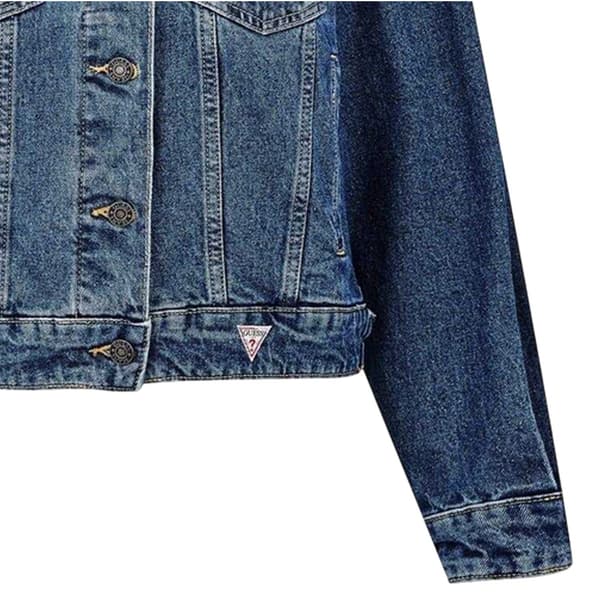 Guess Dam Denim Oversized Trucker-jacka 10 UK Tvättad Washed Blue 10 UK