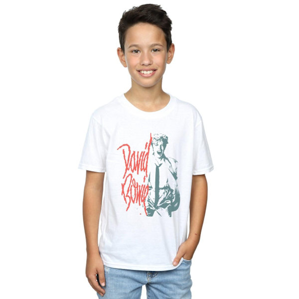 David Bowie Boys Mono Shout T-Shirt 9-11 år Vit White 9-11 Years