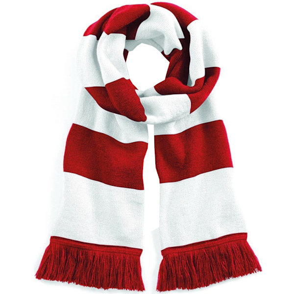Beechfield Varsity Unisex Vinterhalsduk (Dubbelstickad) En Classic Red / White One Size