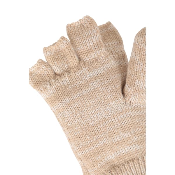 Mountain Warehouse Damfingerlösa Vantar med Fuskpälsfoder för Kvinnor Beige One Size