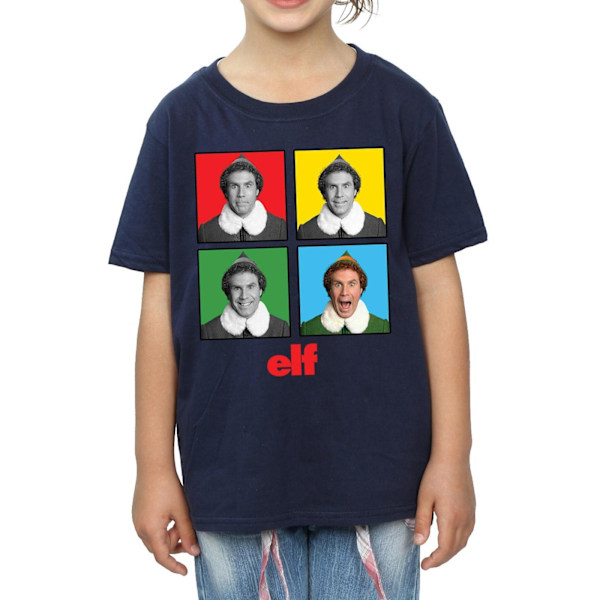 Elf Girls Four Faces Bomull T-shirt 12-13 år Marinblå Navy Blue 12-13 Years