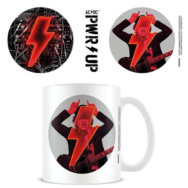 AC/DC Pwr Up Angus Young Mugg En Storlek Vit/Svart/Röd White/Black/Red One Size