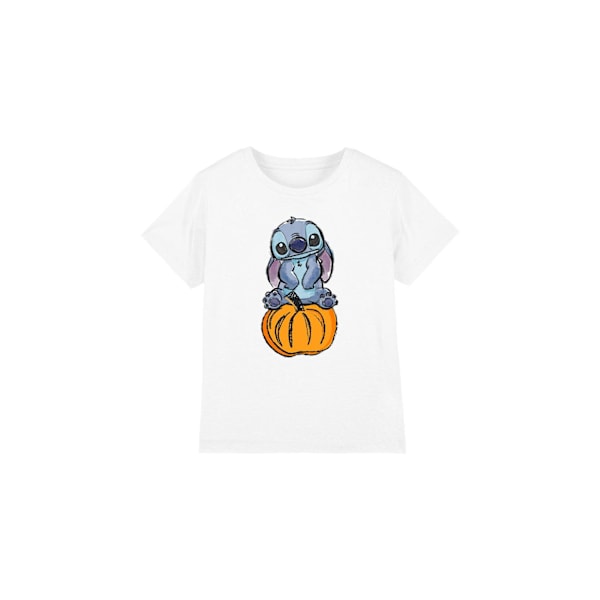 Lilo & Stitch Barn/Flickor Pumpa Skiss T-shirt 3-4 År Vit White 3-4 Years