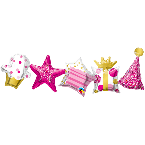 Qualatex Garland Födelsedag Ballong En Storlek Rosa Pink One Size