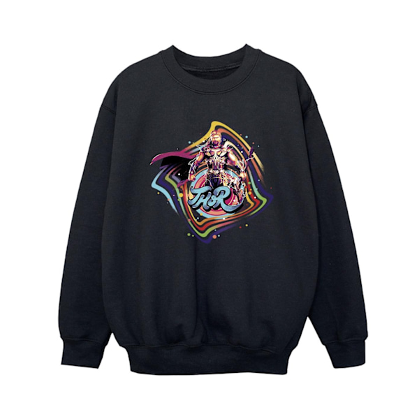 Marvel Boys Thor Love And Thunder Thor Swirl Sweatshirt 7-8 År Black 7-8 Years