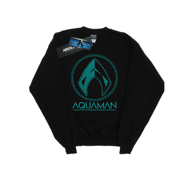 DC Comics Dam/Kvinnor Aquaman Aqua Logo Sweatshirt XXL Svart Black XXL