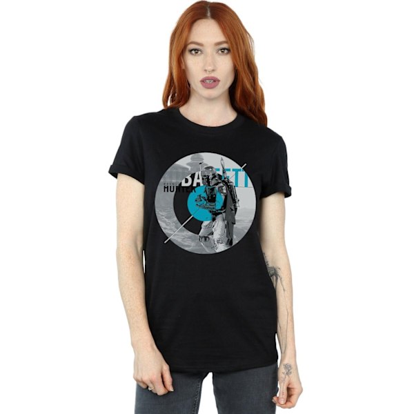 Star Wars Dam/Damer Boba Fett Bounty Hunter Cirkel Bomull Boyfriend T-Shirt S Svart Black S