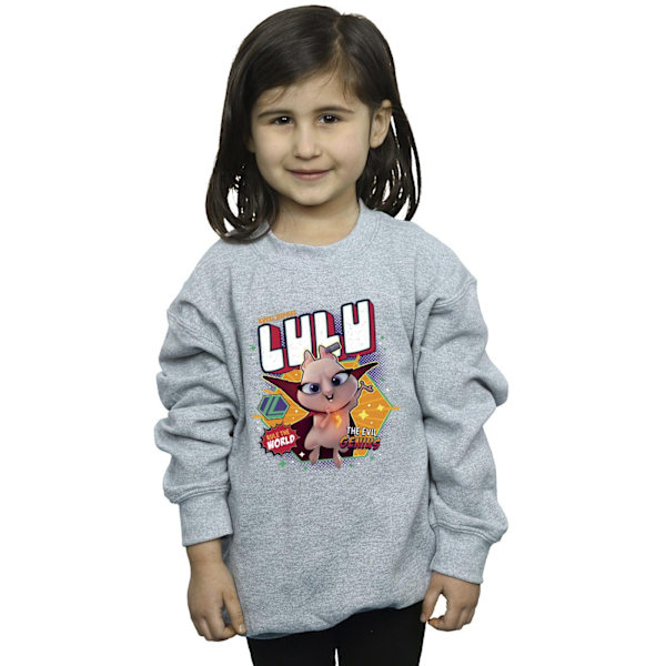 DC Comics Girls DC League Of Super-Pets Lulu Evil Genius Sweatshirt Sports Grey 9-11 Years