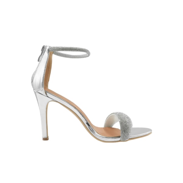 Where's That From Dam/Damer Sabra Diamante Höga Stiletto Klack Sandaler 8 UK Silver Silver 8 UK