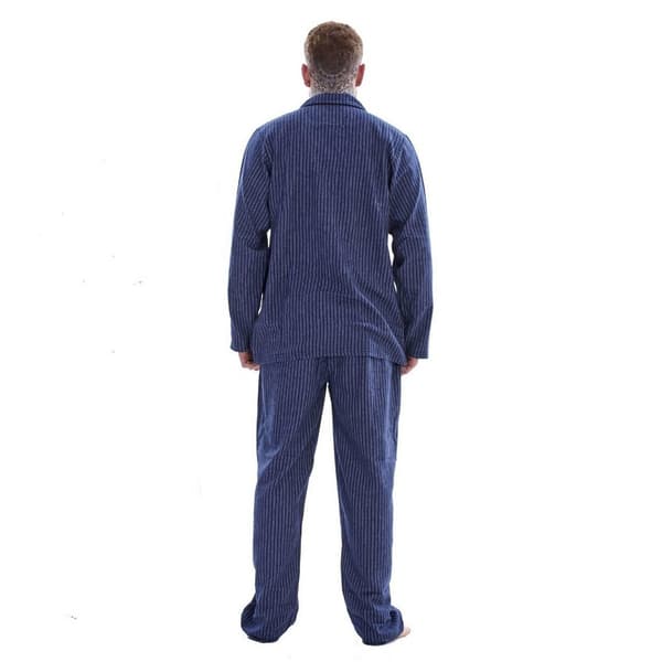 Keanu Randig Borstad Lång Pyjamas Set Herr L Blå Blue L