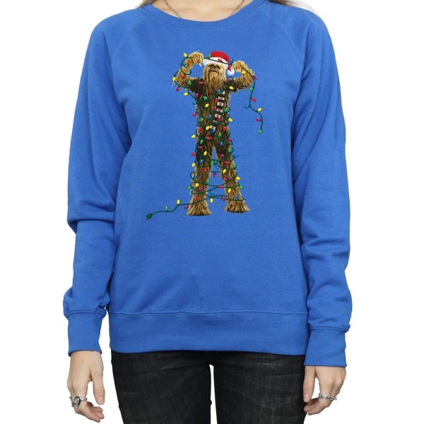 Star Wars Chewbacca Christmas Lights Sweatshirt för dam/dam M Royal Blue M