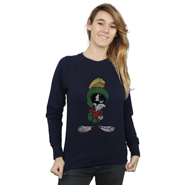 Looney Tunes Dam/Damer Marvin The Martian Pose Heather Swea Navy Blue XL