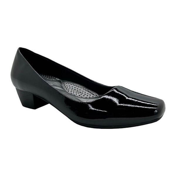 Boulevard Dam/Dam Patent PU Låg Klack Court Skor 2 UK Bla Black 2 UK