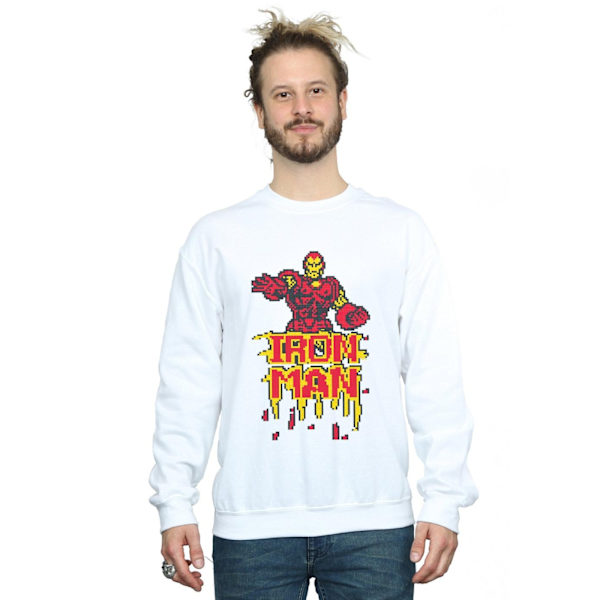 Marvel Herr Iron Man Pixelated Sweatshirt 4XL Vit White 4XL