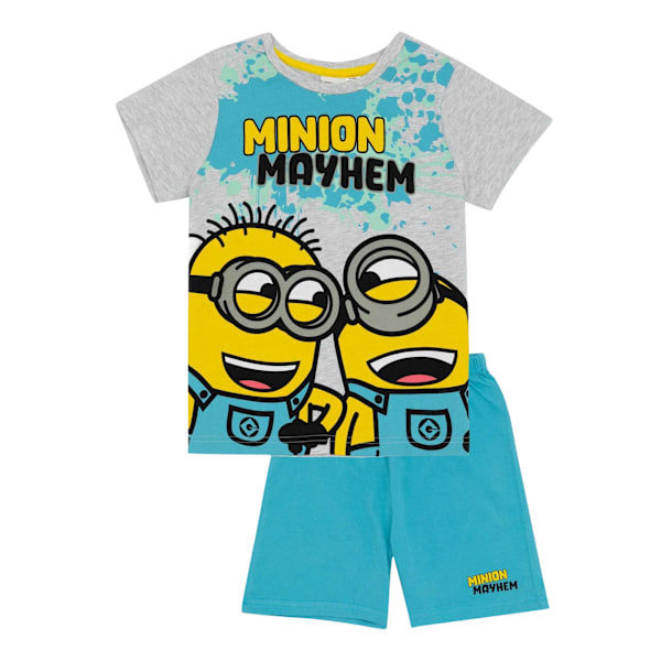 Minions Boys Mayhem Kort Pyjamas Set 4-5 År Grå/Blå/Gul Grey/Blue/Yellow 4-5 Years