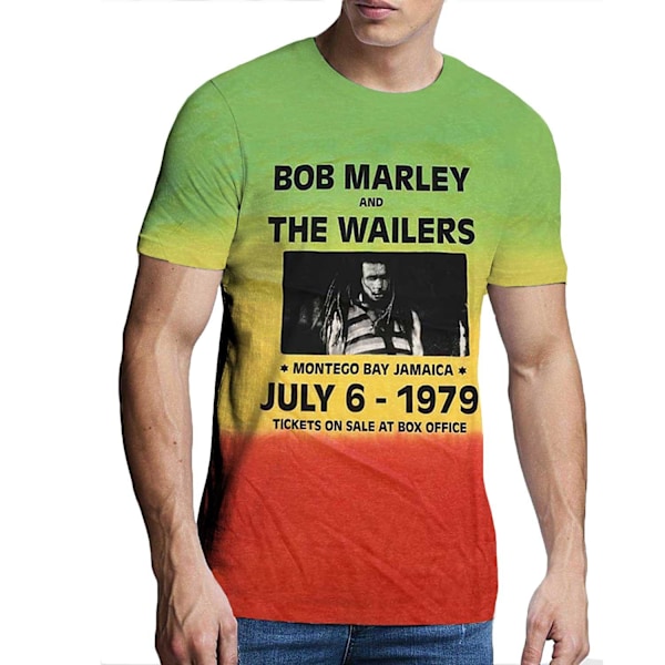 Bob Marley Unisex Adult Montego Bay Dip Dye T-Shirt L Grön/Gul Green/Yellow/Orange L