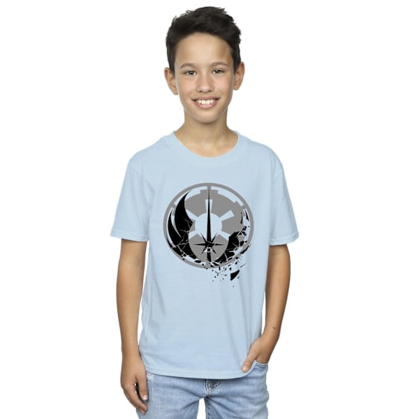 Star Wars Boys Obi-Wan Kenobi Fractured Logos T-Shirt 7-8 år Baby Blue 7-8 Years