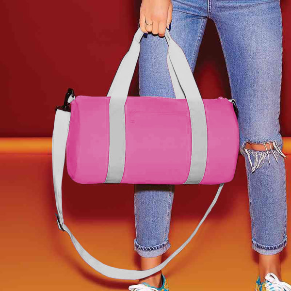 Bagbase Mini Barrel Bag One Size Klassisk Rosa/Vit Classic Pink/White One Size