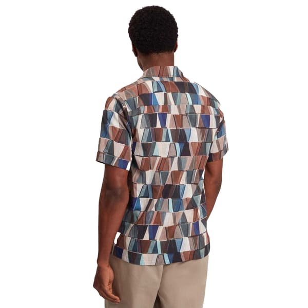 Ted Baker Herrskjorta i geometriskt linne, normal passform, M, flerfärgad Multicoloured M