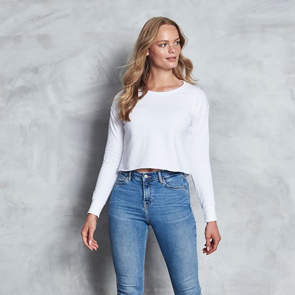 AWDis Hoods Dam/Kvinnor Croppad Sweatshirt XXS Arktisk Vit Arctic White XXS
