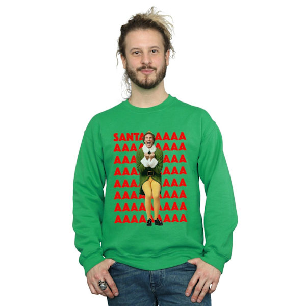 Elf Herr Buddy Santa Scream Sweatshirt XXL Irländsk Grön Irish Green XXL