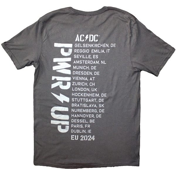 AC/DC Unisex Vuxen PWR-UP EU Tour ´24 Logotyp Baksideströja X Grey XL