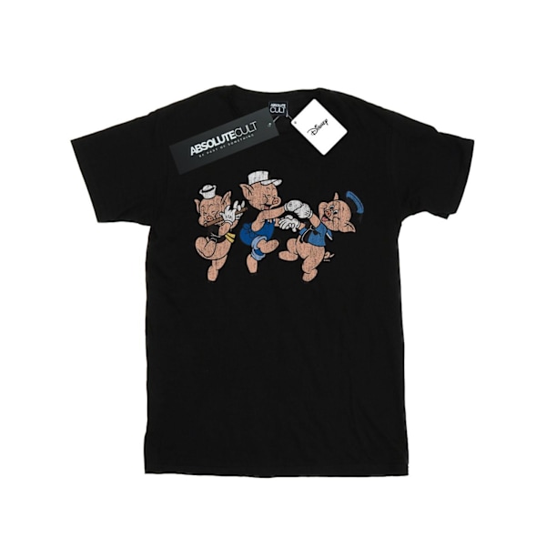 Disney Dam/Damer Tre Små Grisar Har Roligt Bomull Pojkvän Black XL
