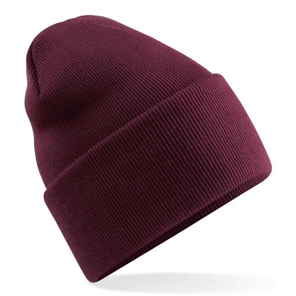 Beechfield Unisex Vuxen Original Recycled Deep Cuffed Beanie On Burgundy One Size