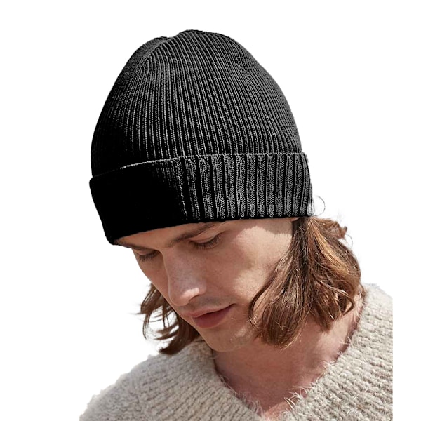 Beechfield Unisex Vuxen Ekologisk Bomull Engineered Patch Beanie Black One Size