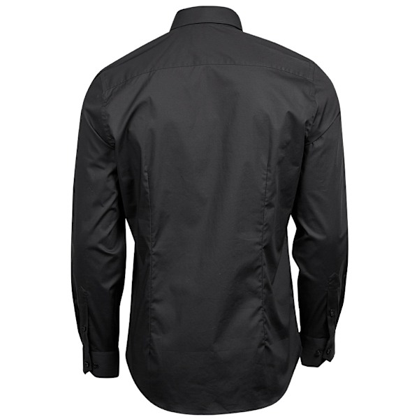 Tee Jays Herr Lyxig Stretch Långärmad Skjorta S Svart Black S