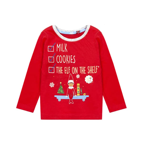 Elf on the Shelf Barnens/Barn Jul Lång Pyjamas Set 2 Red/Blue 2-3 Years