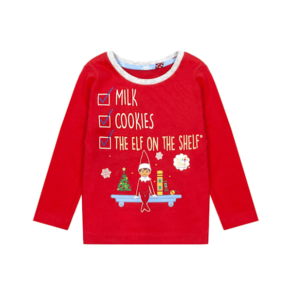 Elf on the Shelf Pyjamas för barn/barn, jul, långa, 1 Red/Blue 18-24 Months