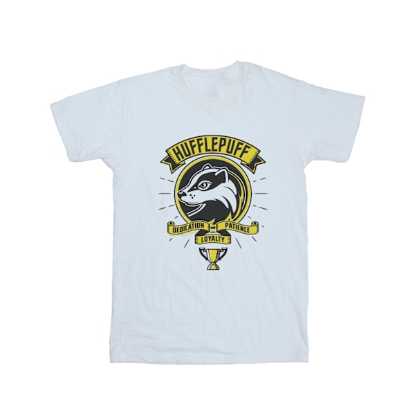 Harry Potter Pojkar Hufflepuff Toon Crest T-Shirt 3-4 År Vit White 3-4 Years
