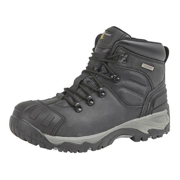 Grafters Mens Buffalo Leather Hiker Type Safety Boots 13 UK Bla Black 13 UK