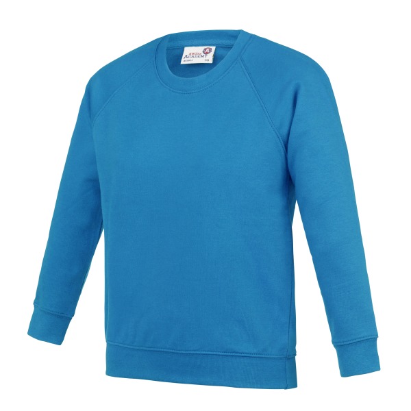 AWDis Academy barn/barn raglan skoltröja med rund hals Sapphire Blue 11-12 Years