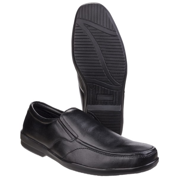 Fleet & Foster Mens Alan Formell Förkläde Toe Slip On Shoes 11 UK B Black 11 UK