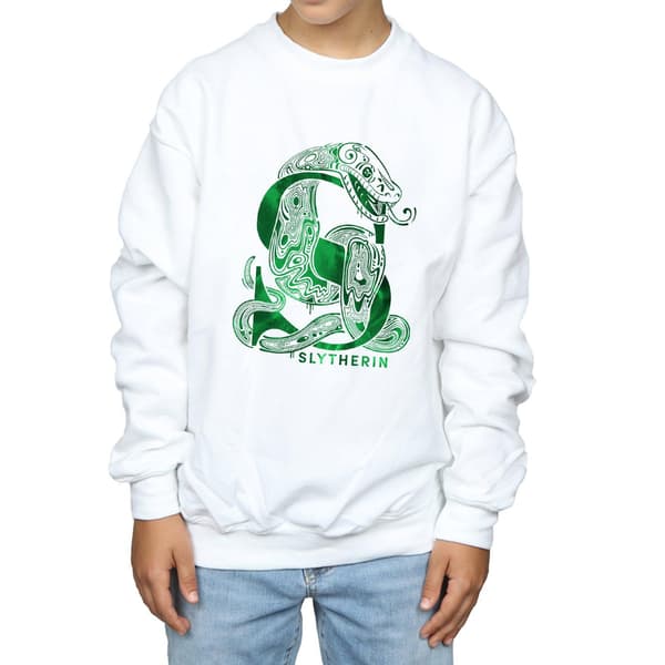 Harry Potter Pojkar Slytherin Orm Tröja 9-11 År Vit White 9-11 Years