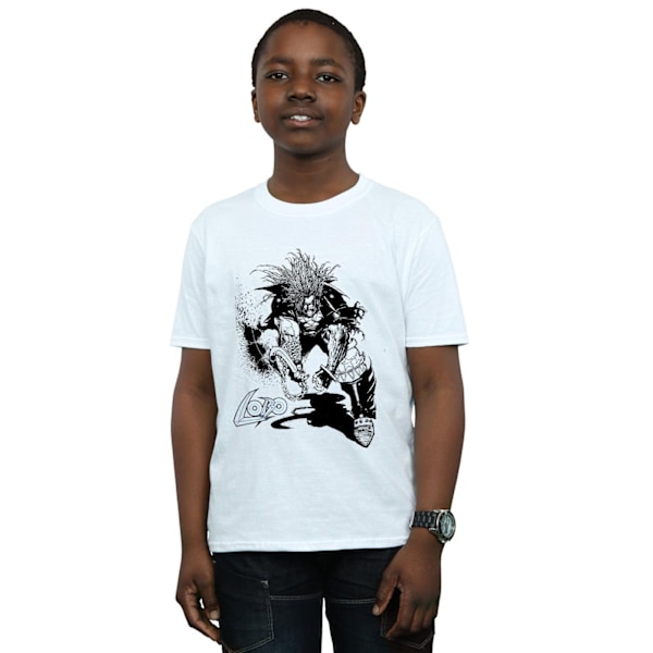 DC Comics Boys Lobo Sketch T-Shirt 7-8 år Vit White 7-8 Years