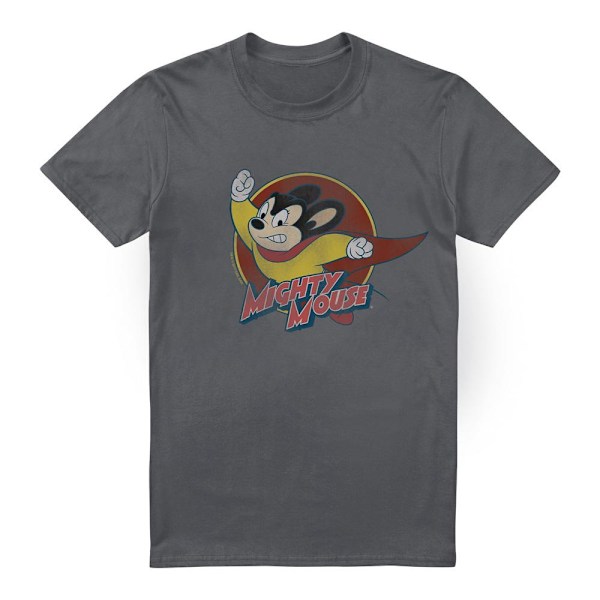 Mighty Mouse Herr Circle T-Shirt 4XL Kolgrå Charcoal 4XL